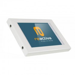 Suport per tablet de sobretaula metàl·lic en blanc, per a tots els models de tablet del mercat.