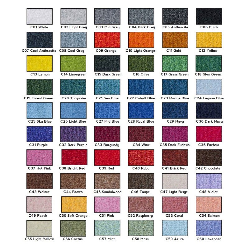 Muestrario de colores para Amfombras Desinfectantes
