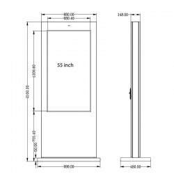 Totem Exterior Táctil LCD 43" Antireflectante y Refrigerado