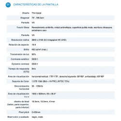 Pantalla interactiva de 75" amb Google EDLA (Ranura Slot mini PC)