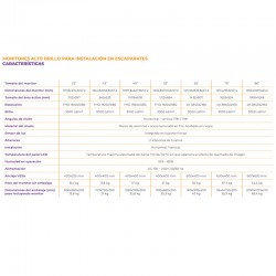 Monitor Max Light HDMI des de 32" fins a 86" Alta Brillantor