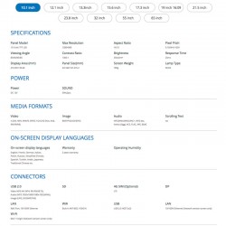 Monitor profesional LCD Reactiva de 10,1” a 98” Multi-formato
