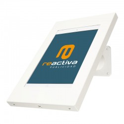 Soporte universal metálico para tablet de sobremesa y pared en color blanco